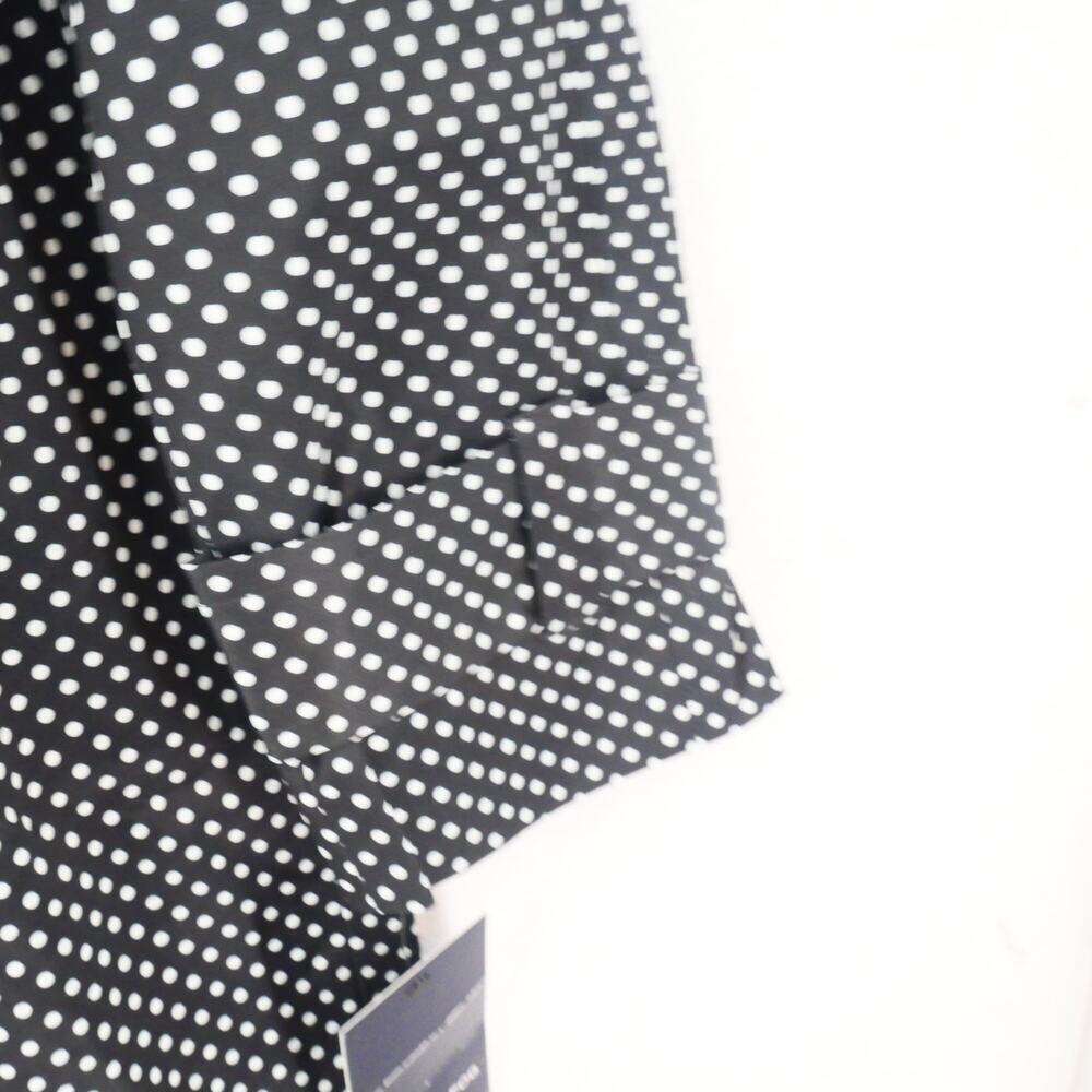 NEW London Fog Women's Small Belted Trench Coat Rain Jacket Black White Dot - Picture 7 of 15